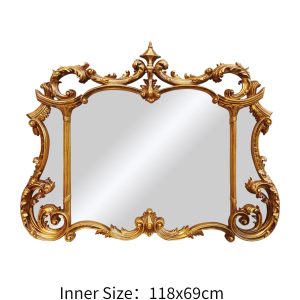 PU243 Antique Gold Mirror Wall Hanging Mirror Vintage Mirror for Home Hotel Decor